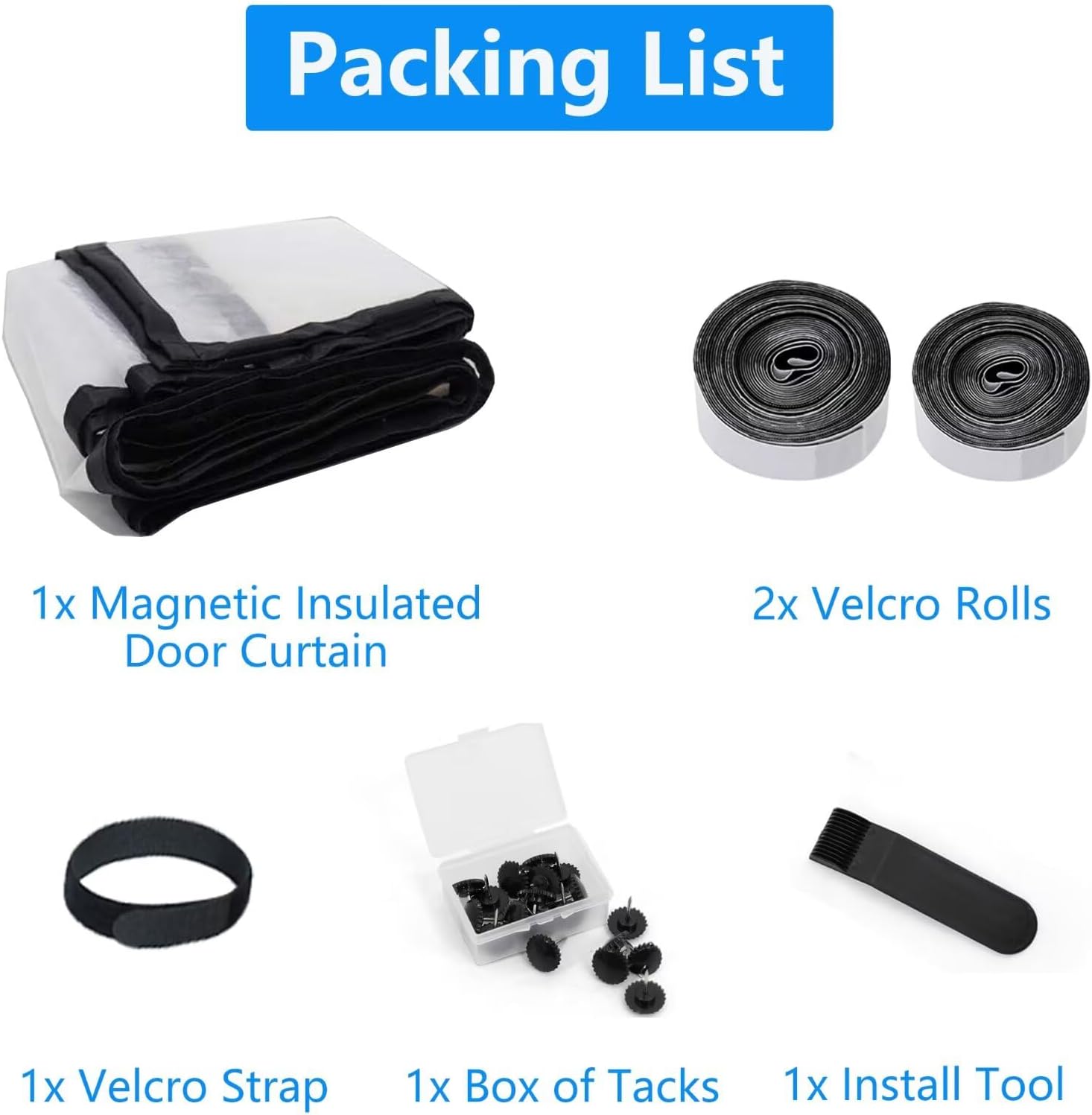 RELIANCER Magnetic Thermal Insulated Door Curtain,Waterproof EVA Door Cover,Left Right Side Opening,Fit Doors Size 36x80,Self-Closing Insulated Doorway Curtain,Patio Auto Close Thermal Doors Screen